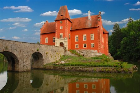 The red water chateau in the the Czech republic - Cervena Lhota Stock Photo - Budget Royalty-Free & Subscription, Code: 400-05048521