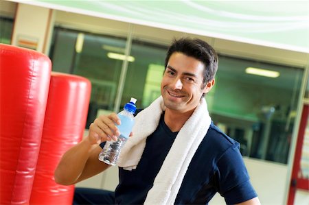simsearch:400-05115517,k - health club: athlete relaxing and drinking some water Stock Photo - Budget Royalty-Free & Subscription, Code: 400-05049461