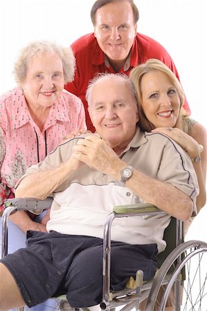 Family with handicap father vertical Stock Photo - Budget Royalty-Free & Subscription, Code: 400-05040867