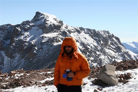 simsearch:400-05118687,k - Alpine climber acclimating at camp two of Aconcagua Stock Photo - Budget Royalty-Free & Subscription, Code: 400-05043693