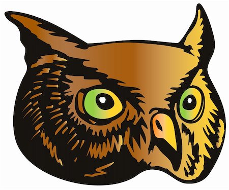 staring eagle - Vector art of a Great horned owl Stock Photo - Budget Royalty-Free & Subscription, Code: 400-05055407