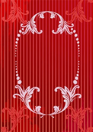 simsearch:400-05077687,k - Red and beige vector illustration of an abstract floral frame Stock Photo - Budget Royalty-Free & Subscription, Code: 400-05057003