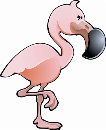 simsearch:400-04227154,k - A vector illustration of a cute pink flamingo bird Stock Photo - Budget Royalty-Free & Subscription, Code: 400-05057298
