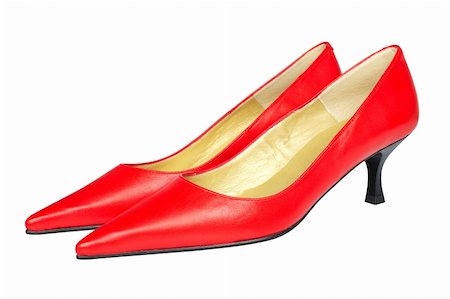 Lady red shoes isolated on white background Stock Photo - Budget Royalty-Free & Subscription, Code: 400-05057786