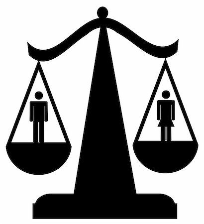 sexual equality - scales of justice with man and woman - sexual equality Stock Photo - Budget Royalty-Free & Subscription, Code: 400-05059427