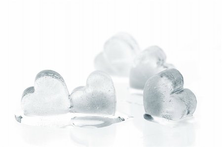 simsearch:400-06207242,k - Ice hearts with bubbles of air in them, isolated on white. Stock Photo - Budget Royalty-Free & Subscription, Code: 400-05050906