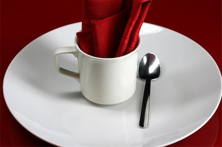 simsearch:400-08786053,k - An elegant cafe table setting in red Stock Photo - Budget Royalty-Free & Subscription, Code: 400-05051997