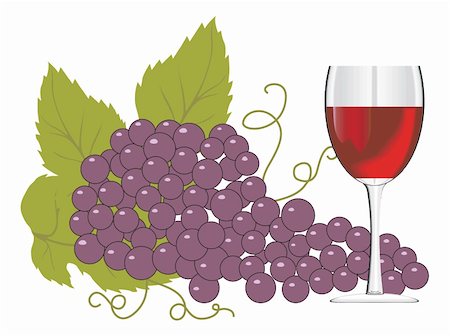 simsearch:400-04226436,k - Wine glass with a bunch of grapes. Vector illustration Stock Photo - Budget Royalty-Free & Subscription, Code: 400-05053517