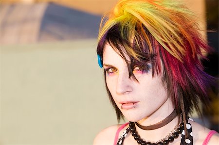 simsearch:400-04016564,k - Close-up of a colorful young punk woman Stock Photo - Budget Royalty-Free & Subscription, Code: 400-05053736