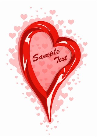 simsearch:400-06080543,k - Vector illustration of red heart frame Stock Photo - Budget Royalty-Free & Subscription, Code: 400-05064704