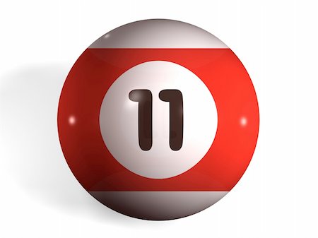 isolated 3d pool ball number 11 Stock Photo - Budget Royalty-Free & Subscription, Code: 400-05066436