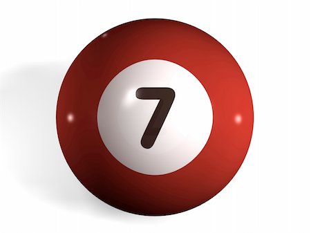 isolated 3d pool ball number 7 Stock Photo - Budget Royalty-Free & Subscription, Code: 400-05066432