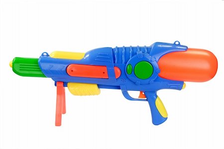 Colorful water gun isolated on a white background. Stock Photo - Budget Royalty-Free & Subscription, Code: 400-05067061