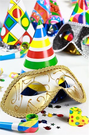 simsearch:400-04664354,k - Party accessories for New Year Eve, birthday party or carnival Foto de stock - Super Valor sin royalties y Suscripción, Código: 400-05068715