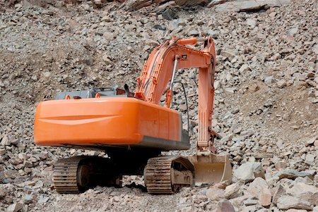 simsearch:400-04274028,k - Red excavator in a stone pit Stock Photo - Budget Royalty-Free & Subscription, Code: 400-05069028