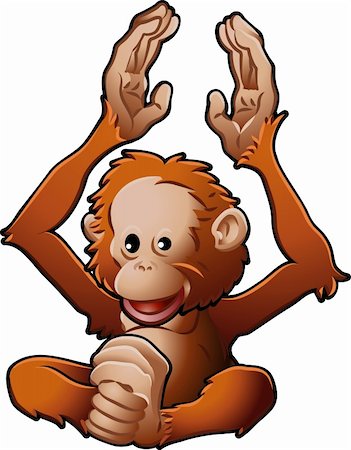 simsearch:400-04227154,k - A vector illustration of a cute friendly Orangutan Stock Photo - Budget Royalty-Free & Subscription, Code: 400-05061434