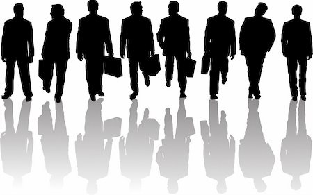 simsearch:400-04150413,k - Collection of business people silhouettes with shadows Photographie de stock - Aubaine LD & Abonnement, Code: 400-05061962