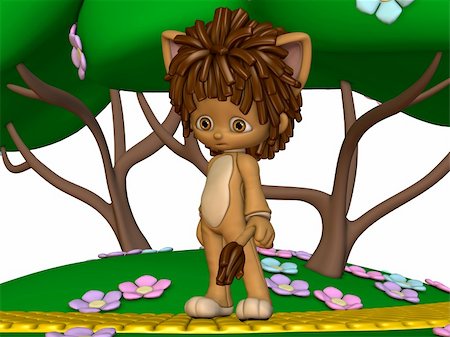 summer body cartoon - 3D Render of an toon Lion Stock Photo - Budget Royalty-Free & Subscription, Code: 400-05074320