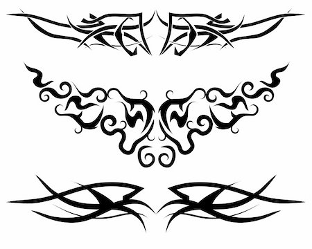 Patterns of tribal tattoo for design use Stock Photo - Budget Royalty-Free & Subscription, Code: 400-05075024