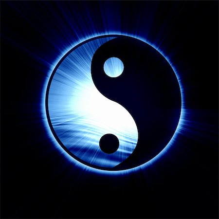 simsearch:400-04744928,k - Yin Yang sign on a black background Stock Photo - Budget Royalty-Free & Subscription, Code: 400-05076375