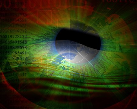 eye laser beam - human eye being scanned on a green background Photographie de stock - Aubaine LD & Abonnement, Code: 400-05076372