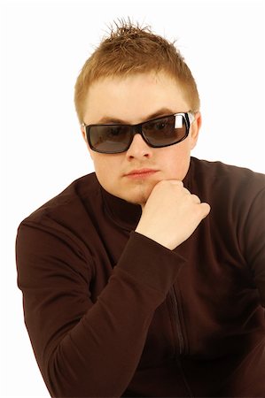 simsearch:400-04332775,k - Serious thoughtful young man isolated on white Stock Photo - Budget Royalty-Free & Subscription, Code: 400-05076988