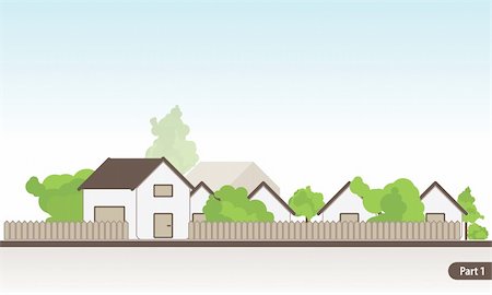 This is the first part of a great panorama illustration about an ideal suburb. You can use the images separate or you can use up together the six illustration. Photographie de stock - Aubaine LD & Abonnement, Code: 400-05077429