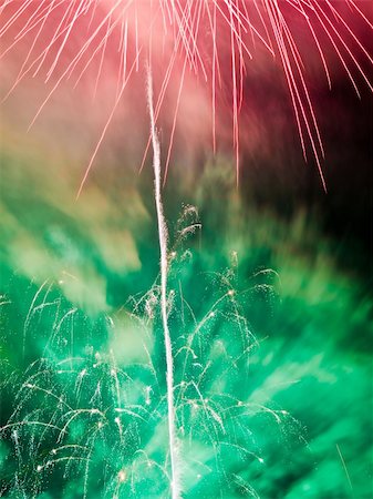 simsearch:400-04573554,k - Fireworks rockets exploding against dark sky. Stock Photo - Budget Royalty-Free & Subscription, Code: 400-05079772