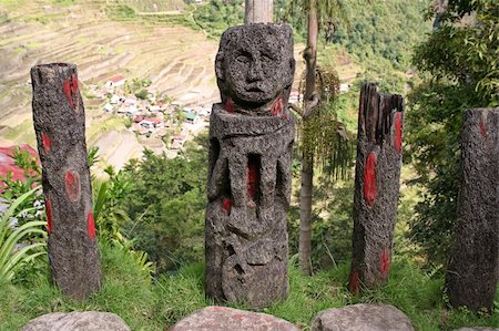 ifugao art overlooking rice terraces in northern luzon the philippines Stock Photo - Budget Royalty-Free & Subscription, Code: 400-05070357