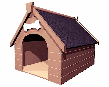 3D isolated illustration of a large wooden doghouse or kennel Stock Photo - Budget Royalty-Free & Subscription, Code: 400-05070470