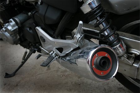simsearch:400-05017762,k - The shining muffler of a modern sports motorcycle Stock Photo - Budget Royalty-Free & Subscription, Code: 400-05070711