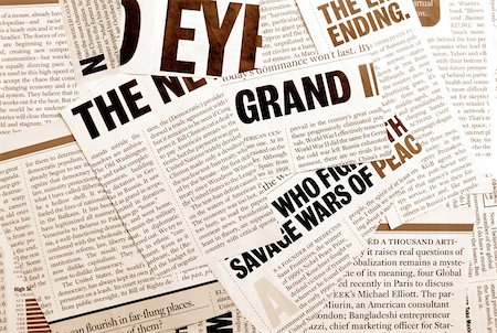 publishing - close up of newspaper headlines Stock Photo - Budget Royalty-Free & Subscription, Code: 400-05072363