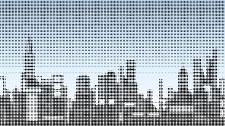 simsearch:400-04688937,k - Halftone vector illustration of a city skyline Stock Photo - Budget Royalty-Free & Subscription, Code: 400-05072747