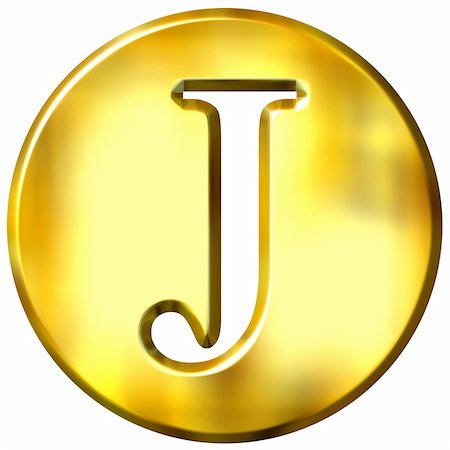 simsearch:400-04543513,k - 3d golden letter J isolated in white Stock Photo - Budget Royalty-Free & Subscription, Code: 400-05072888