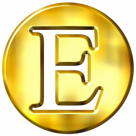 simsearch:400-04543513,k - 3d golden letter E isolated in white Stock Photo - Budget Royalty-Free & Subscription, Code: 400-05072883