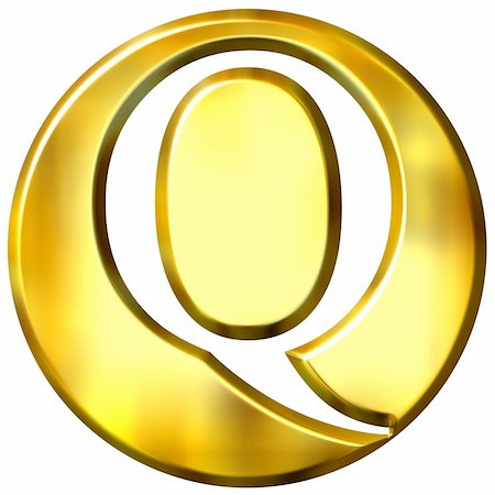 simsearch:400-04543513,k - 3d golden letter Q isolated in white Stock Photo - Budget Royalty-Free & Subscription, Code: 400-05072895