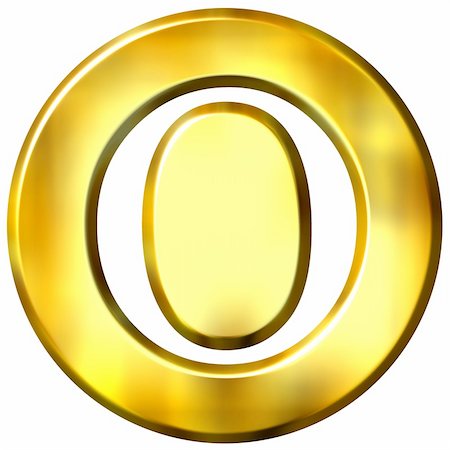 simsearch:400-04543513,k - 3d golden letter O isolated in white Stock Photo - Budget Royalty-Free & Subscription, Code: 400-05072893