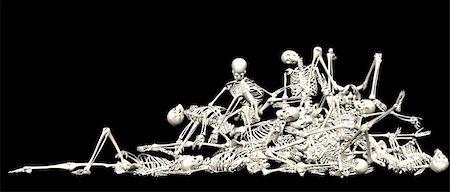 piles of bones - 3-d se rendre d'un tas de squelettes humains Photographie de stock - Aubaine LD & Abonnement, Code: 400-05086059