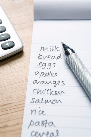 simsearch:400-04012842,k - Handwritten Shopping List With Pen And Calculatot Stock Photo - Budget Royalty-Free & Subscription, Code: 400-05086084