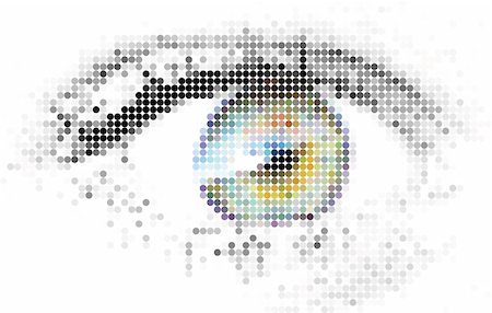 eye laser beam - Abstract human - digital - eye made from circles Photographie de stock - Aubaine LD & Abonnement, Code: 400-05086543