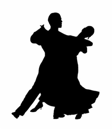 flamenco man and woman - silhouette illustration of young couple ballroom dancing Stock Photo - Budget Royalty-Free & Subscription, Code: 400-05086945