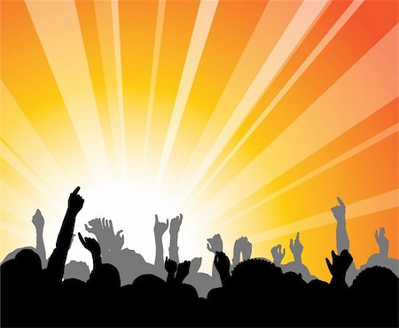 simsearch:400-04644405,k - People at the concert with hands in the backlight Stock Photo - Budget Royalty-Free & Subscription, Code: 400-05087329