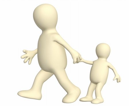 simsearch:400-04180936,k - Puppet - adult, pulling for a hand of the small child. Over white Photographie de stock - Aubaine LD & Abonnement, Code: 400-05087369
