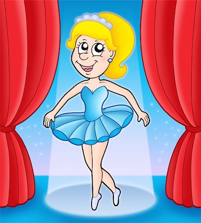 simsearch:400-04255721,k - Beautiful ballerina on stage - color illustration. Stock Photo - Budget Royalty-Free & Subscription, Code: 400-05087731