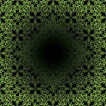 simsearch:400-05264188,k - Illustrated seamless abstract green and black floral tile Foto de stock - Super Valor sin royalties y Suscripción, Código: 400-05080917