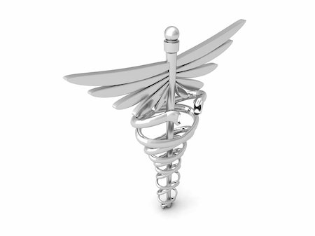 side view of 3d silver medical symbol on an isolated background Stock Photo - Budget Royalty-Free & Subscription, Code: 400-05083194