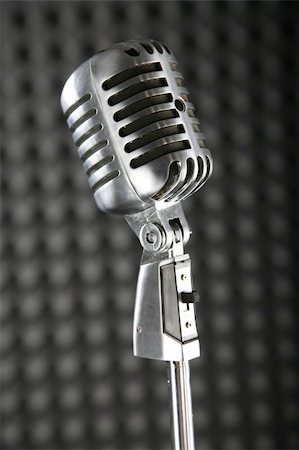 simsearch:400-04630784,k - A microphone on grey background. Stock Photo - Budget Royalty-Free & Subscription, Code: 400-05094908