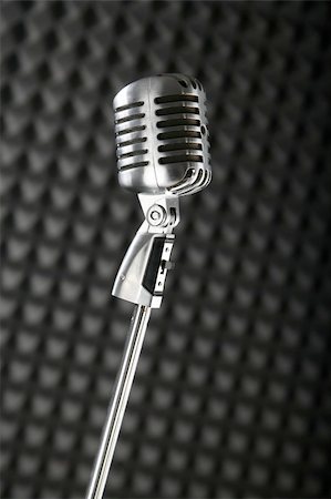 simsearch:400-04630784,k - A microphone on grey background. Stock Photo - Budget Royalty-Free & Subscription, Code: 400-05094909