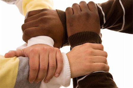 simsearch:700-00046258,k - Multiracial hands holding each other iolated on white Stock Photo - Budget Royalty-Free & Subscription, Code: 400-05096462
