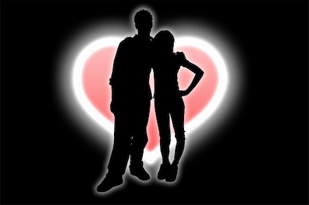 simsearch:400-05368603,k - Figure heart with the pair on black a background Stock Photo - Budget Royalty-Free & Subscription, Code: 400-05096504